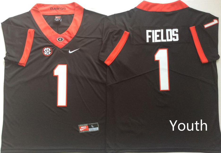 Youth Georgia Bulldogs 1 Fields Black Nike NCAA Jerseys